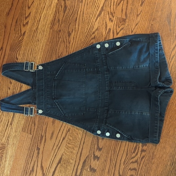 Y2k Blue Shortalls Casual Adjustable Straps Bib Design Rachel Green Vibes sz S - Picture 6 of 8